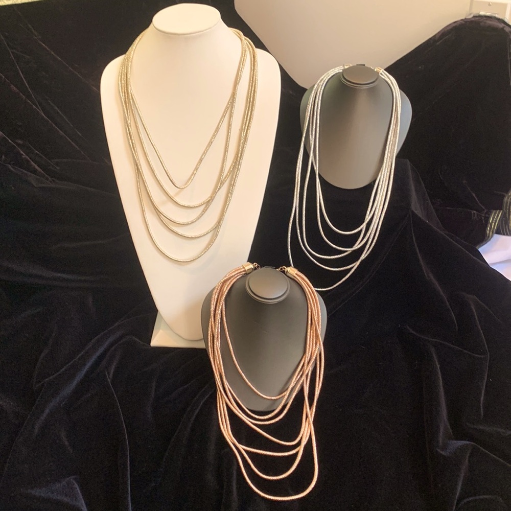 Metallic cord necklaces- choose all 3 finishes or just your favorite!